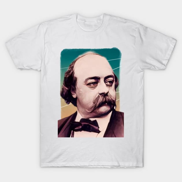 French Writer Gustave Flaubert illustration T-Shirt by Litstoy 